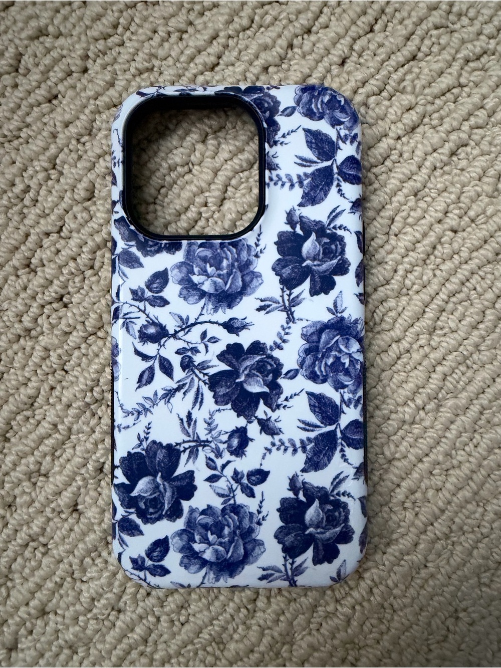 Floral Blue & White iPhone 14 Pro Case